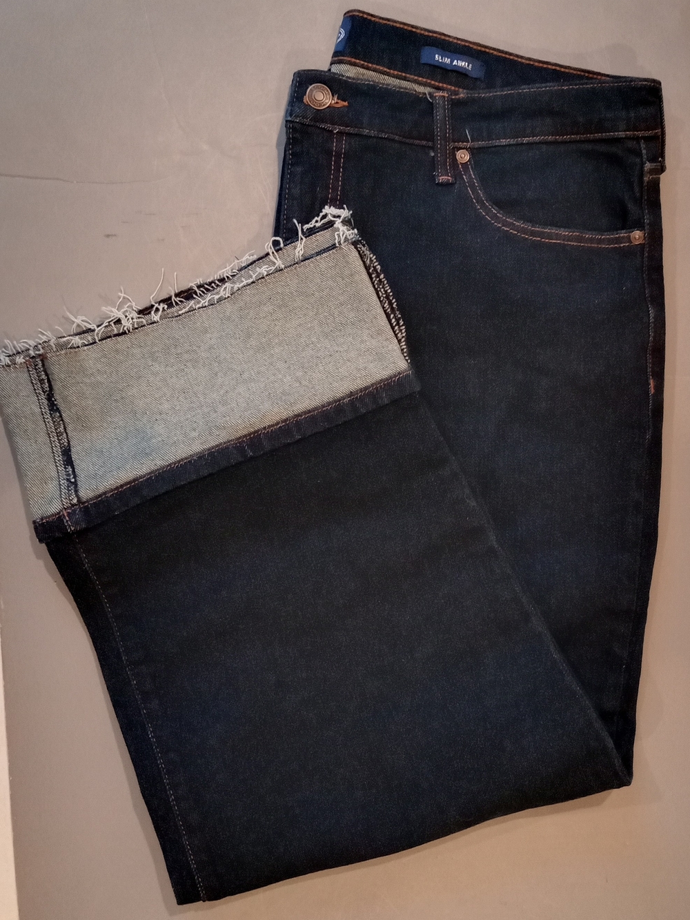 Scoop Slim Ankle Wide Cuff Dark Blue Jeans Women's Size 18 NWOT